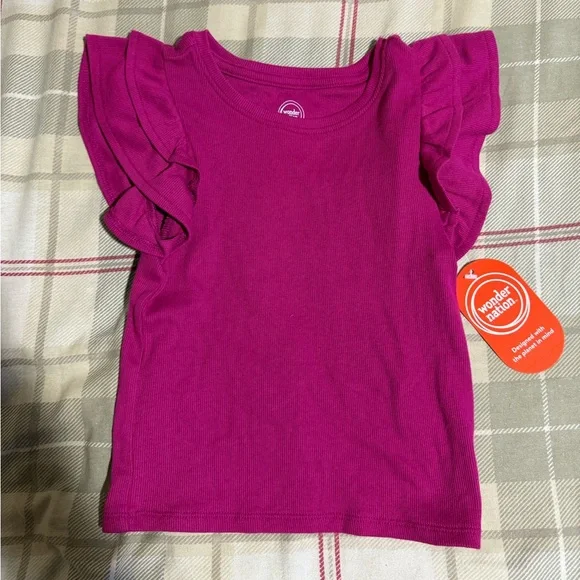 Wonder Nation Fuchsia Ruffle Sleeve Tee - Picture 1 of 2